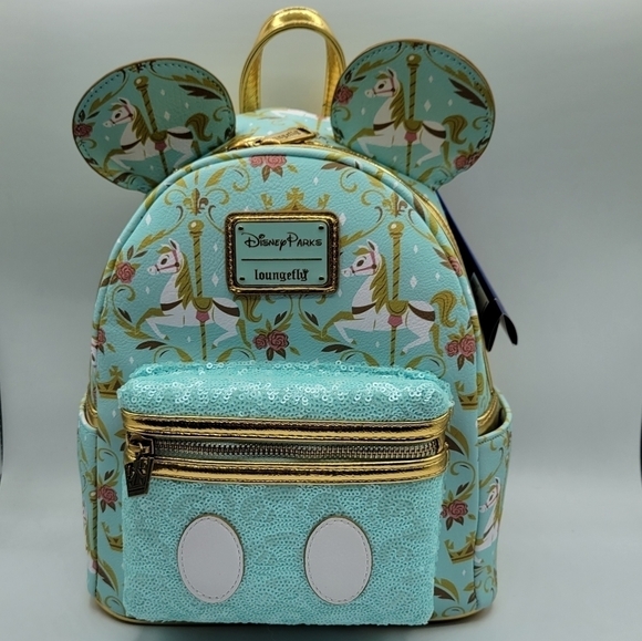 Loungefly Prince Charming Regal Carrousel Mickey Main Attraction Disney Backpack - Picture 2 of 8